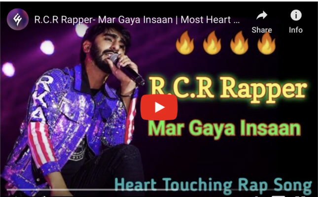 R.C.R Rapper- Mar Gaya Insaan | Most Coronary heart Touching Rap Track