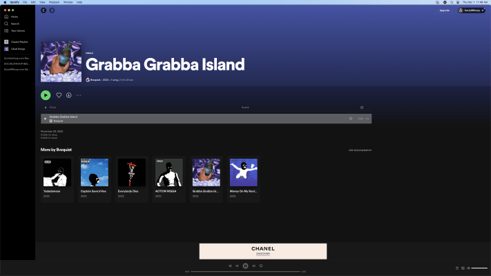 From Spotify for Artist Listen to : Grabba Grabba Island by Bvsquiat