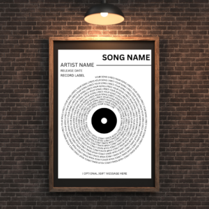 Custom Personalized Music Vinyl Lyrics Digital Print